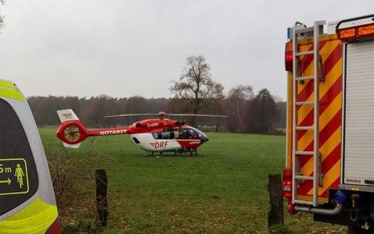 Auch ein Rettungshubschrauber musste wegen des Unglücks in Dorsten landen.