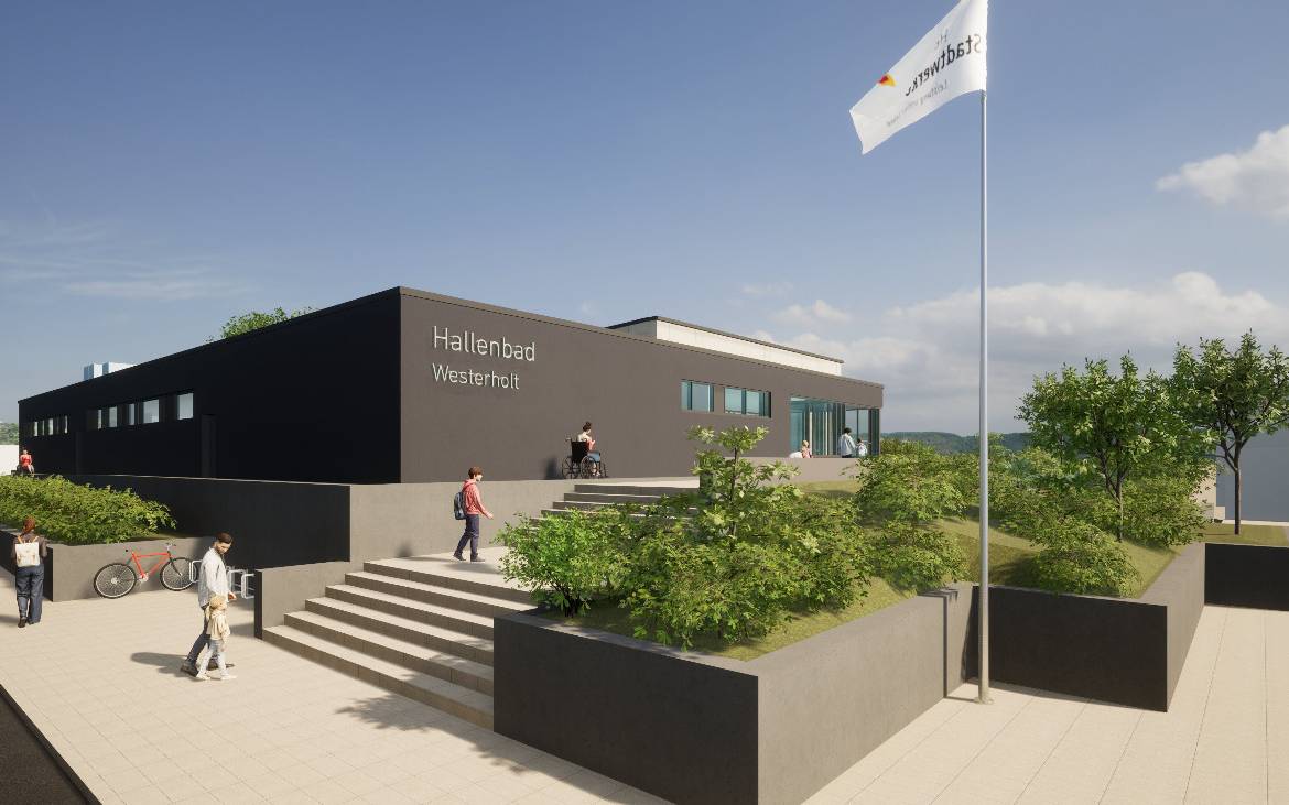 So soll das neue Hallenbad an der Storcksmährstraße in Herten-Westerholt aussehen.