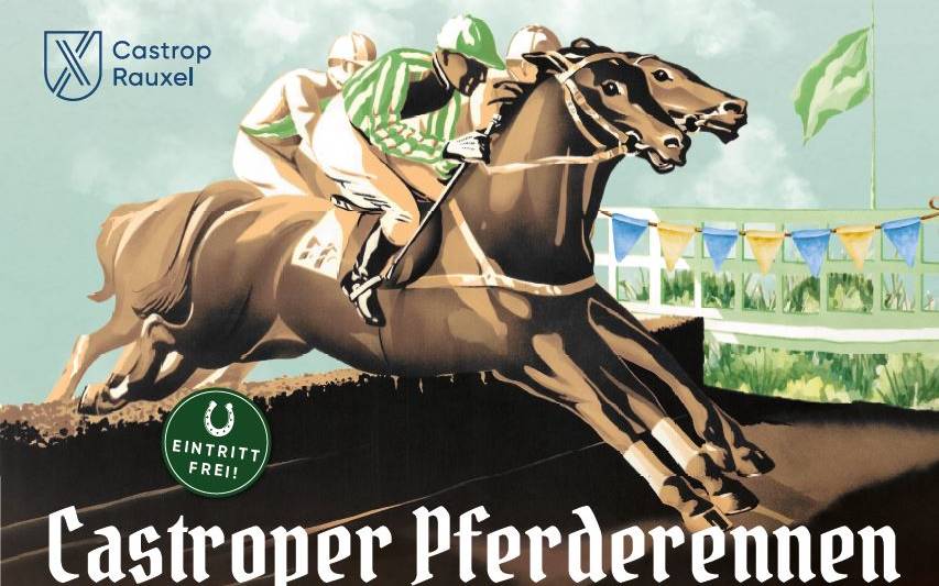Plakat zum Castroper Pferderennen am 9. September.