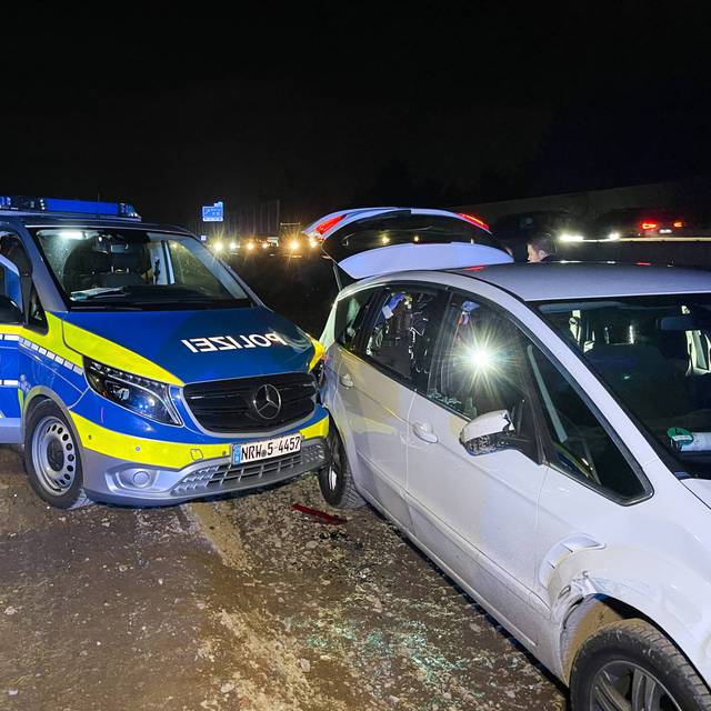 Die Polizei konnte den flüchtenden Autofahrer auf der A2 bei Bottrop in der Baustelle stellen.