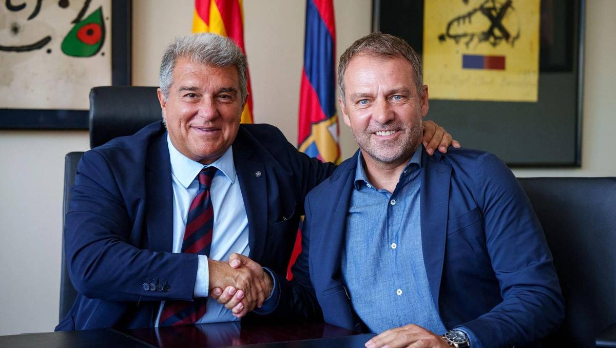 Hansi Flick und Joan Laporta