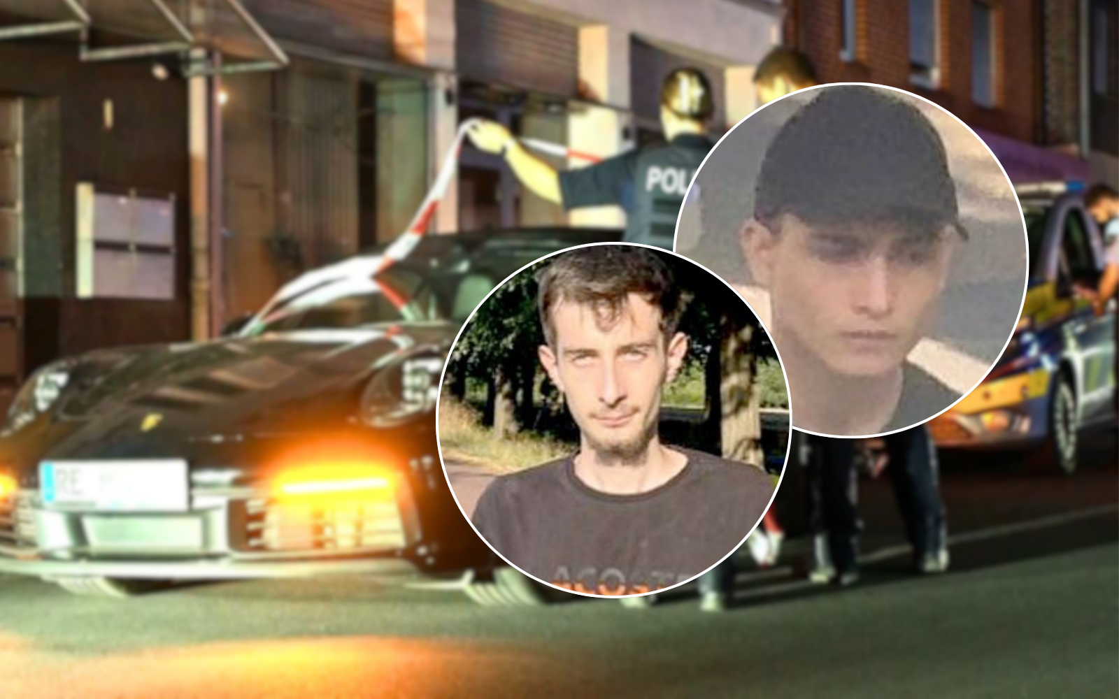 Nach den Schüssen auf einen Porsche in Marl fahndet die Polizei nach diesen beiden Männern. 