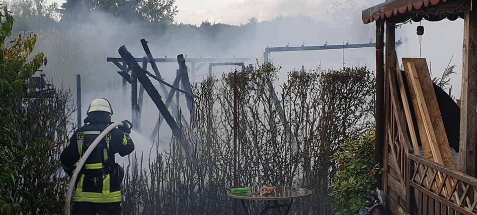 Funken vom Grill verursachen Feuer auf Campingplatz