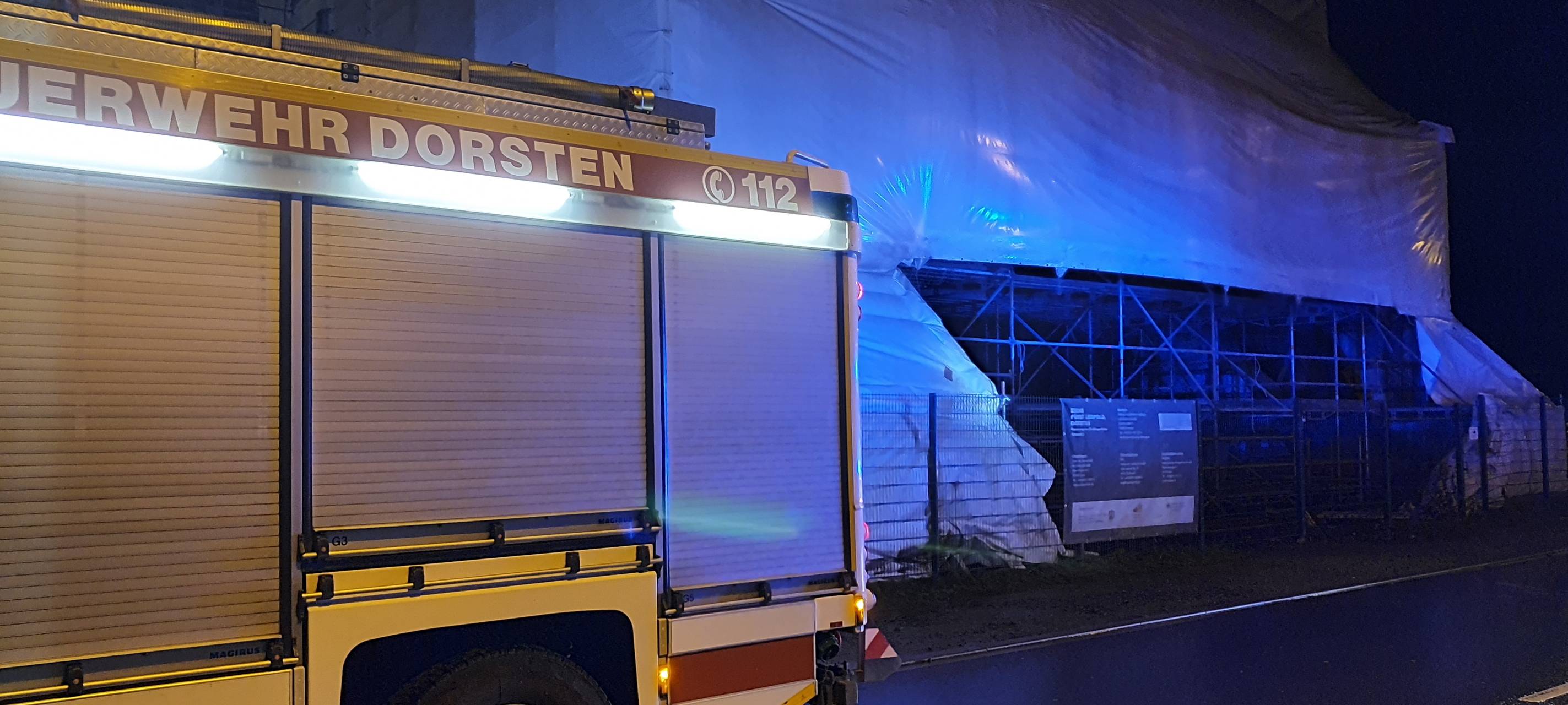Wegen Sturm: Feuerwehreinsatz am Förderturm