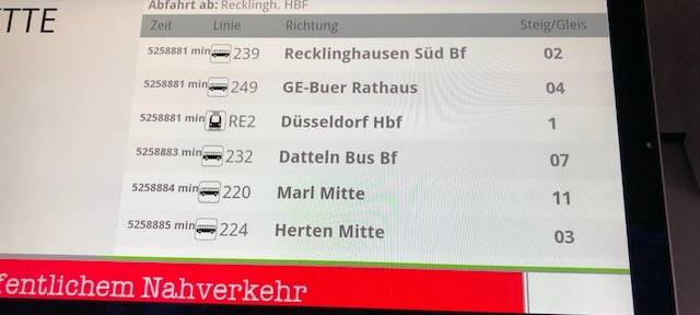 Softwarefehler - Vestische Busse kommen in 5 Millionen Minuten