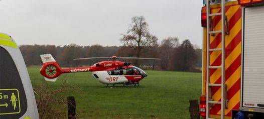 Auch ein Rettungshubschrauber musste wegen des Unglücks in Dorsten landen.
