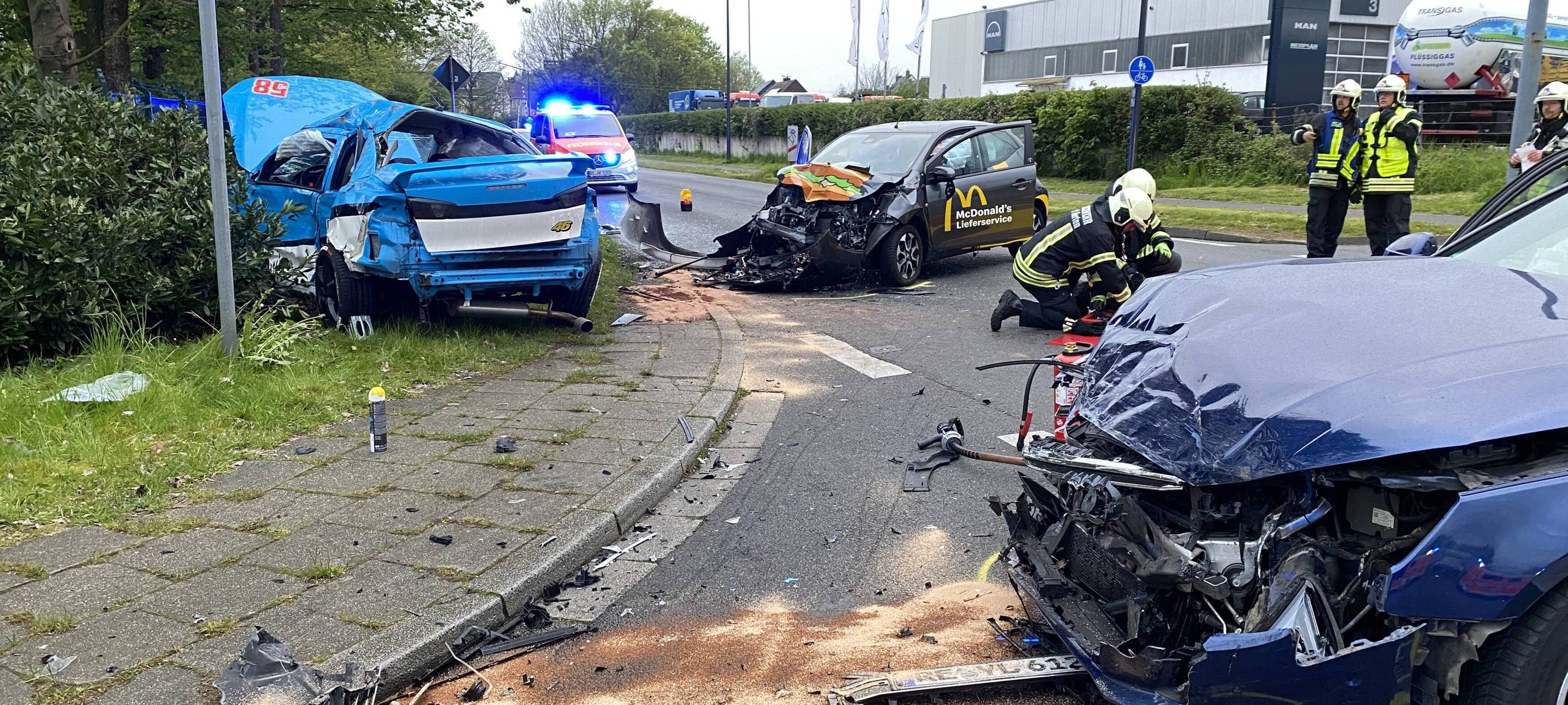 Drei Verletzte: Schwerer Unfall in Herten