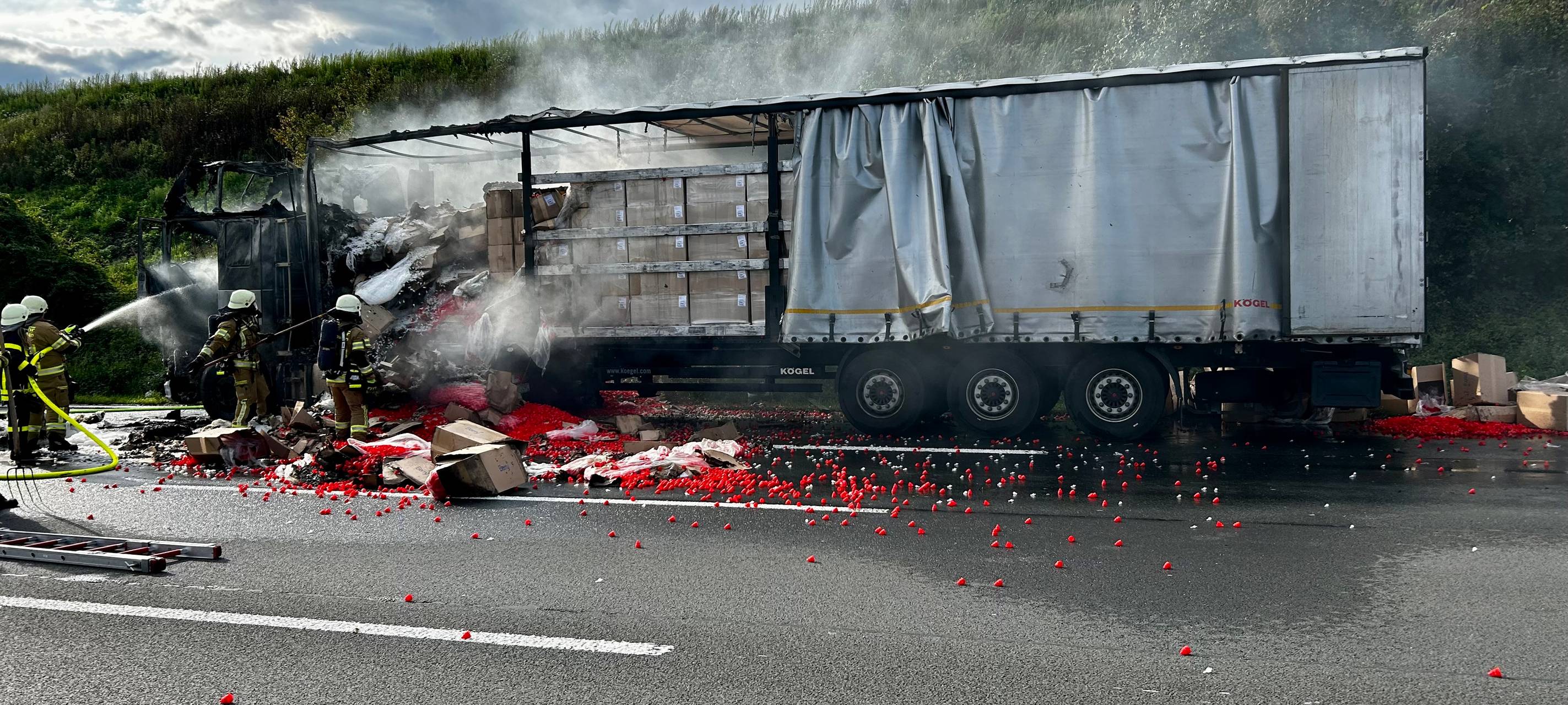Brennender LKW: A2 in Recklinghausen gesperrt