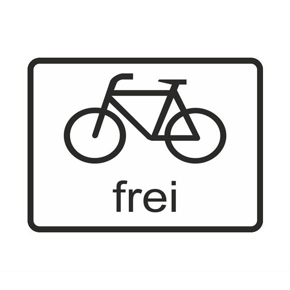 "Fahrradfahrer frei"-Schild