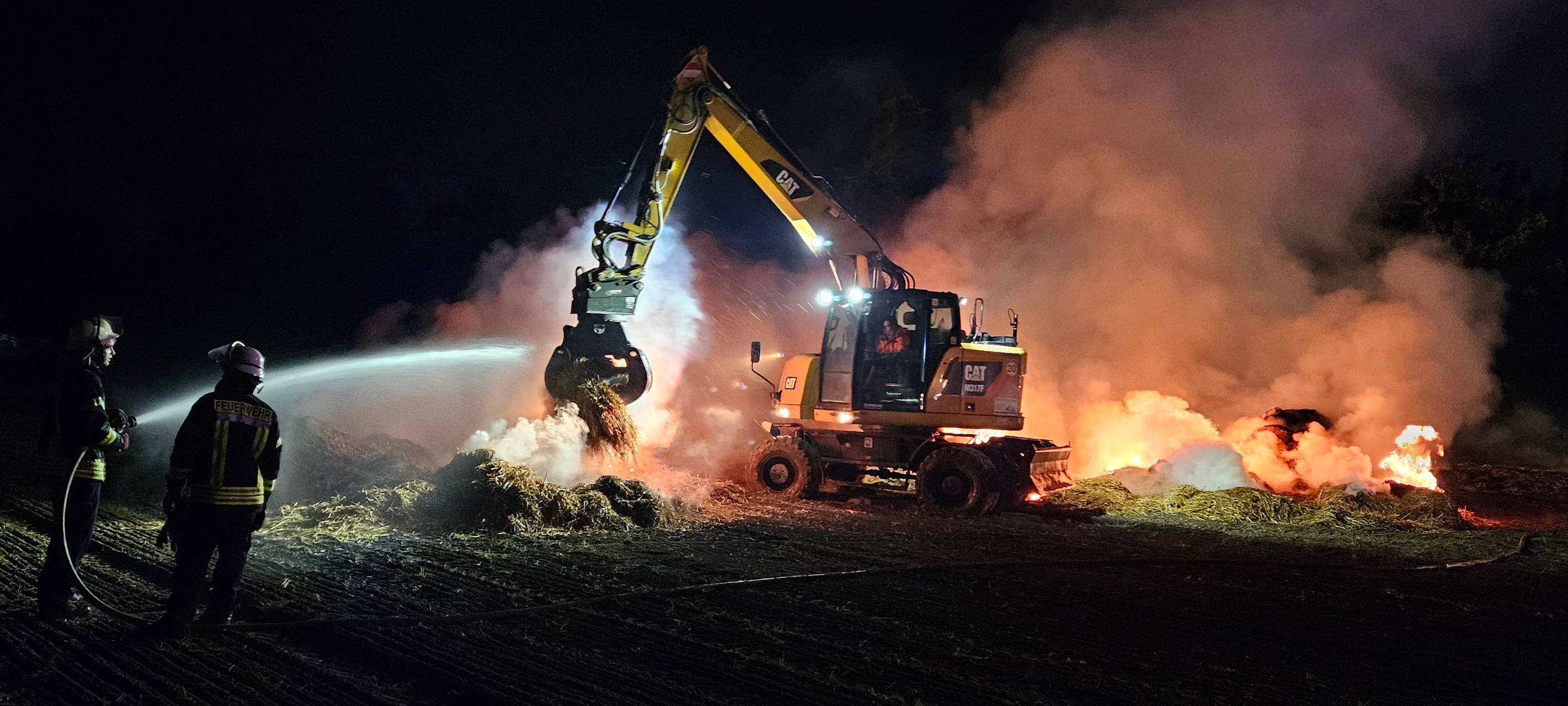 Strohballenbrand in Datteln