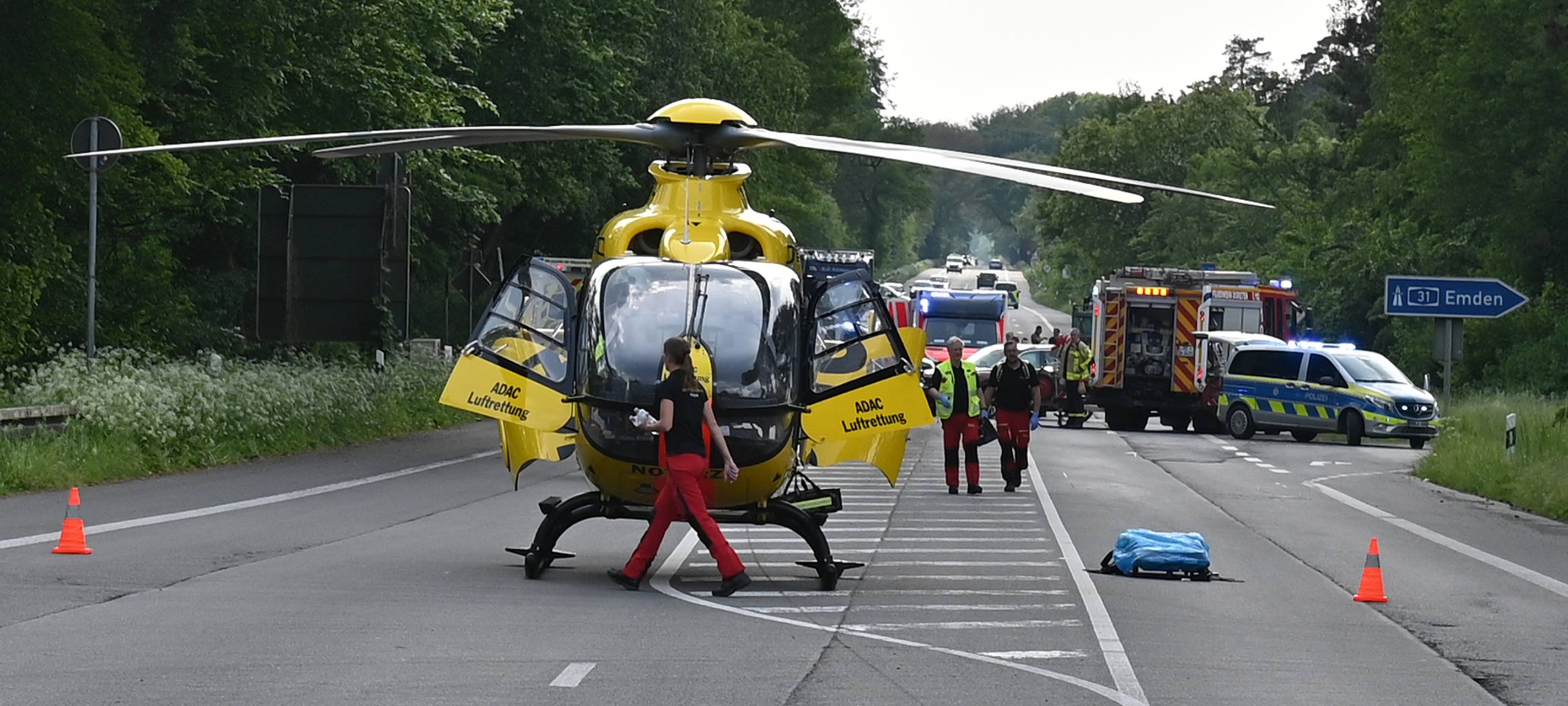 Schwerer Unfall auf B58 bei Dorsten