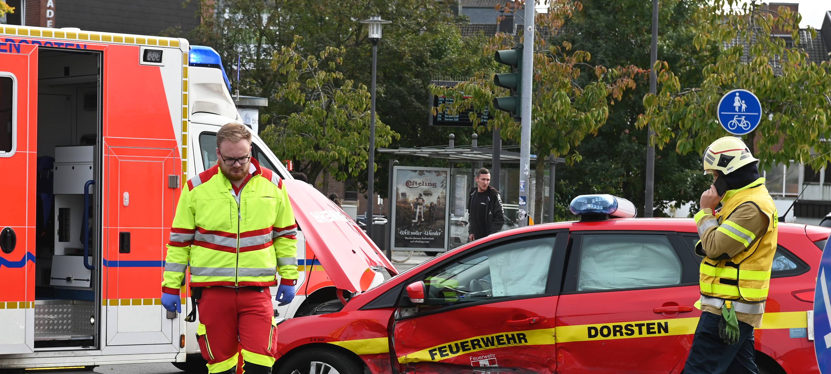 Unfall mit Feuerwehrauto in Dorsten sorgt für Verkehrschaos