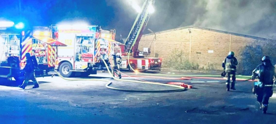 Lagerhalle in Recklinghausen brennt