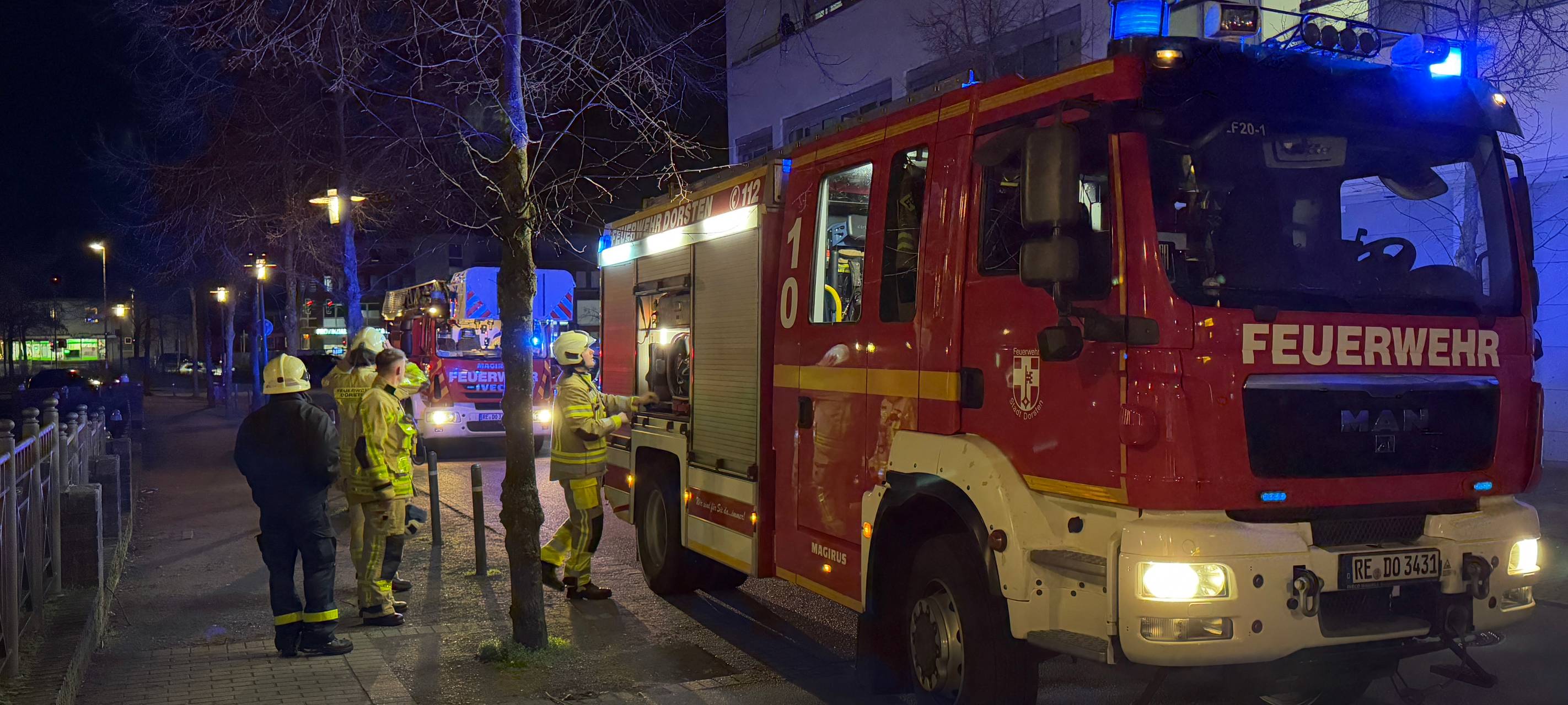 Viel Feuerwehr rückte zu dem Brand in der Dorstener Innenstadt aus.