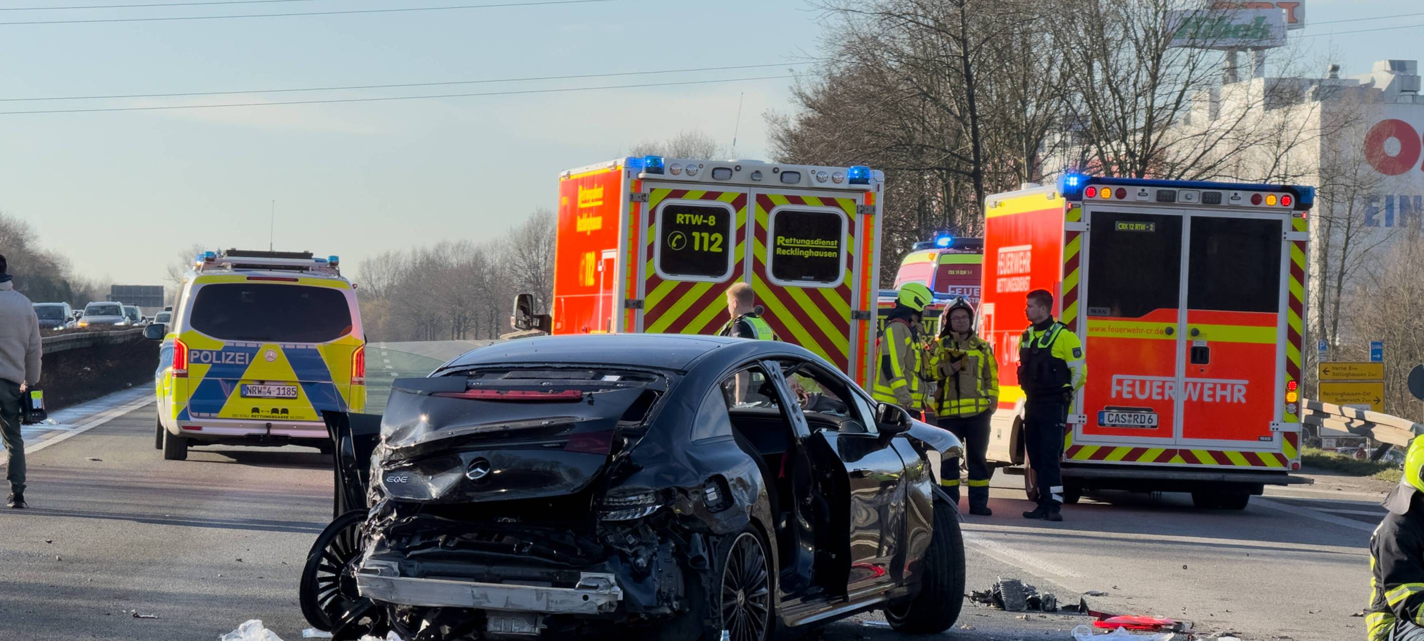 Schwerer Unfall auf A2 bei Recklinghausen