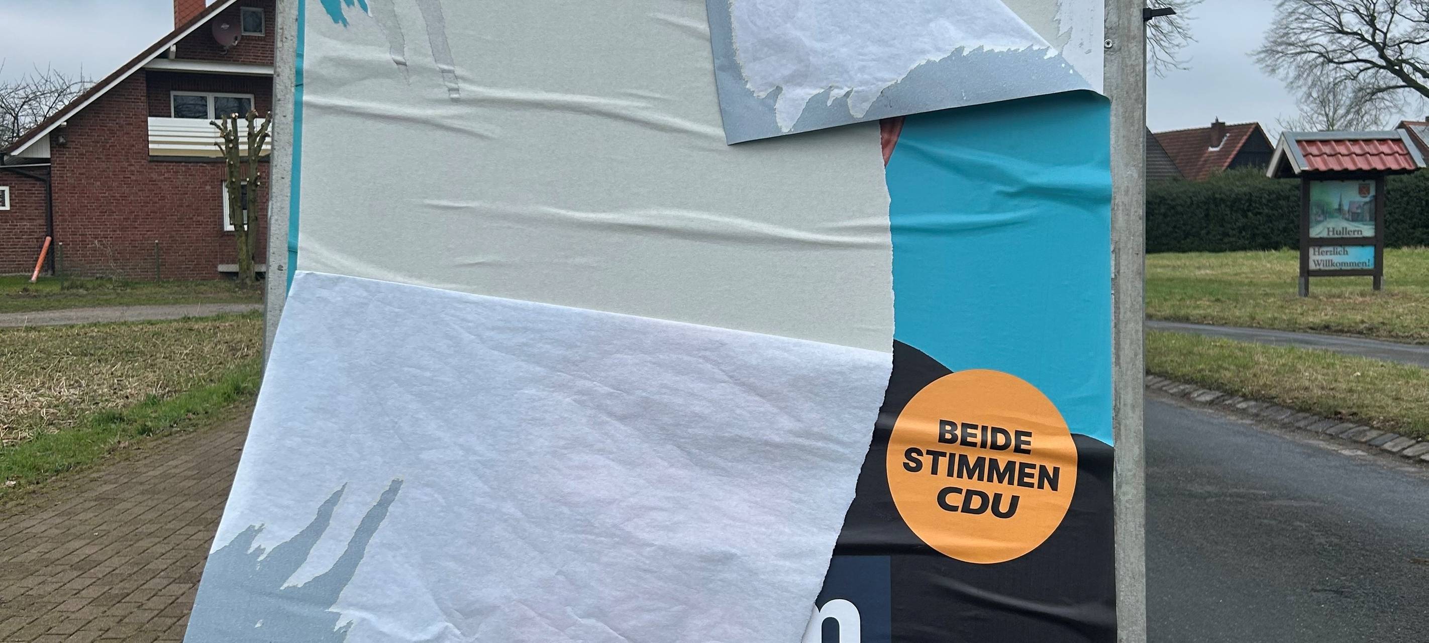 Rund 70 Wahlplakate der CDU in Haltern zerstört