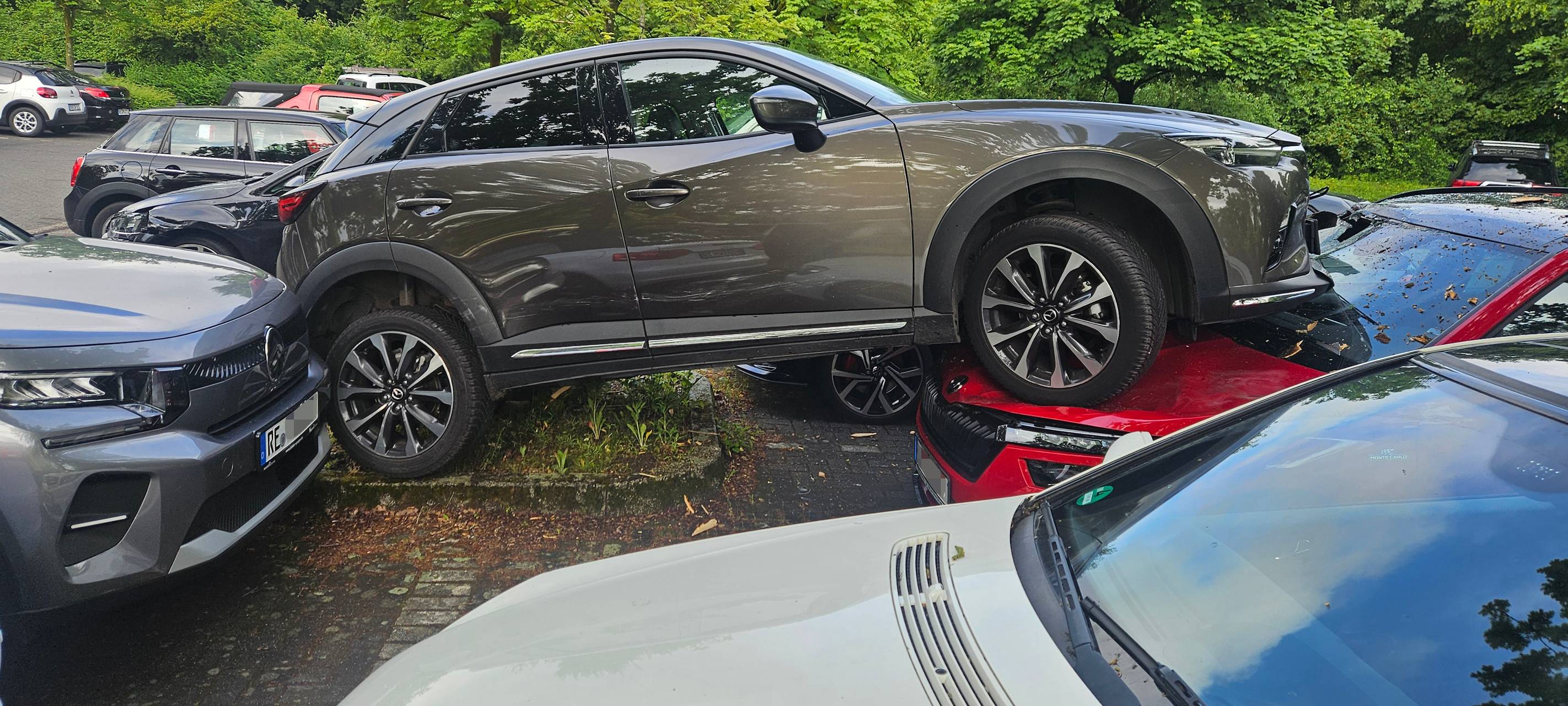 Kurioser Parkplatzunfall am Dorstener Krankenhaus
