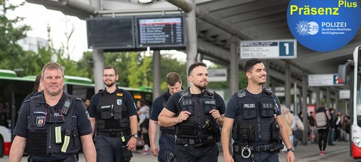 Polizei, Bundespolizei und KOD zusammen im Einsatz am ZOB Marl
