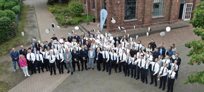 Begrüßung der neuen Kolleginnen und Kollegen im Polizeipräsidium Recklinghausen durch Innenminister Herbert Reul und Polizeipräsidentin Friederike Zurhausen; Quelle: Polizei Recklinghausen