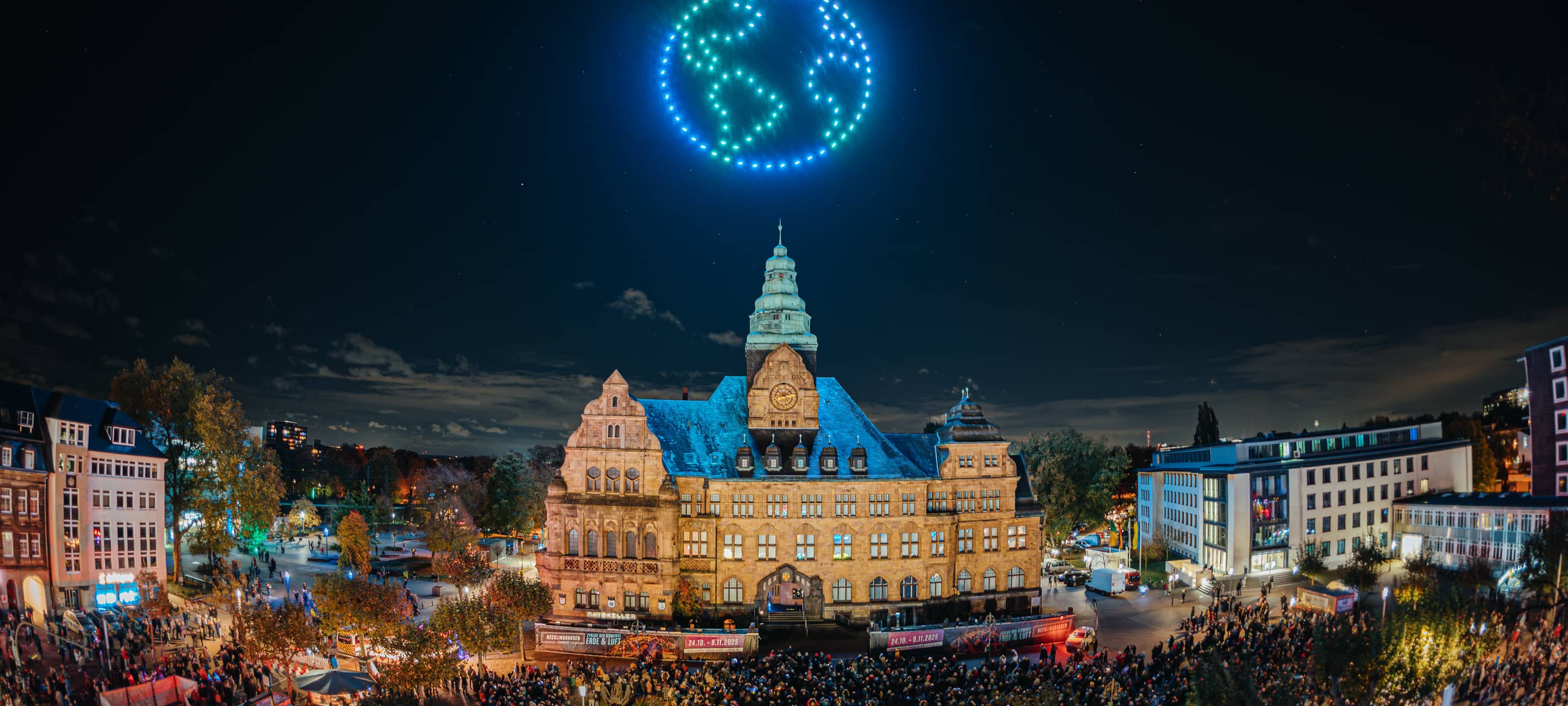 Wegen Wind: Drohnenshow bei Recklinghausen leuchtet abgesagt