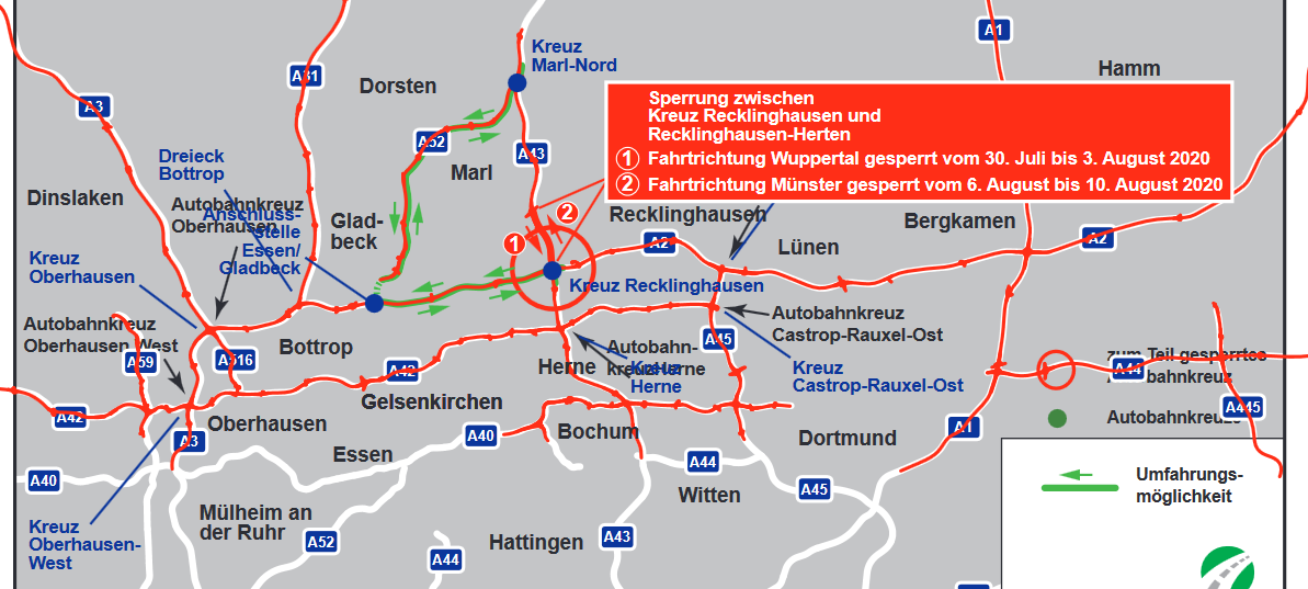 Erste A43-Vollsperung wieder aufgehoben
