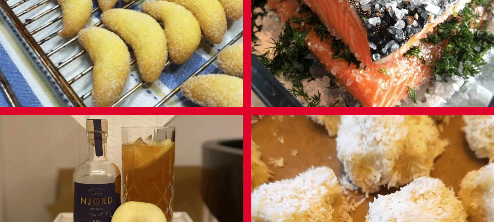 Vanillekipferl und Lachs-Rezepte für Weihanchten.