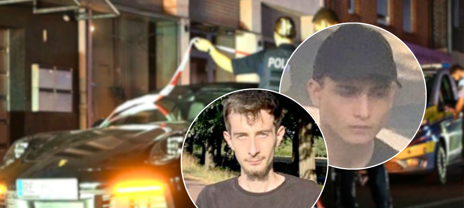 Nach den Schüssen auf einen Porsche in Marl fahndet die Polizei nach diesen beiden Männern.