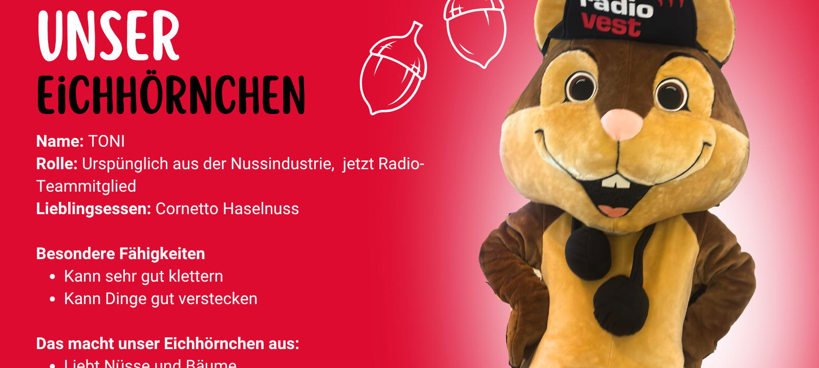Steckbrief vom Radio Vest-Maskottchen